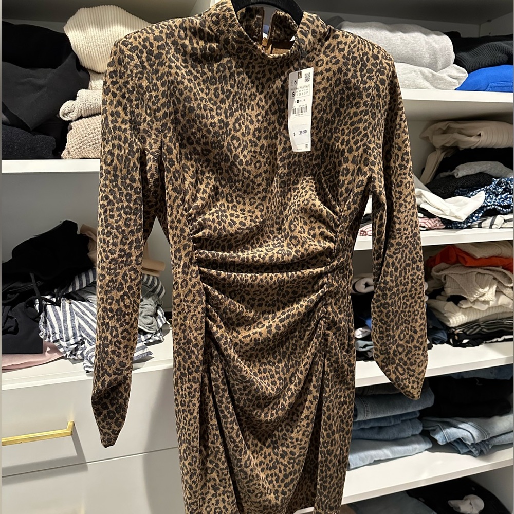 NWT Zara leopard mini dress